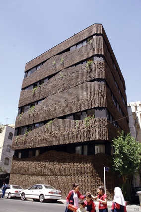 40 Knots House, Tehran, Iran. The Iranian historic traditions of Persian carpets and building bricks have been fused into a contemporary facade.