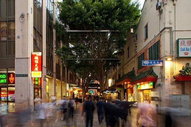 The view down Dixon Street from Little Hay Street, Chinatown, Sydney.