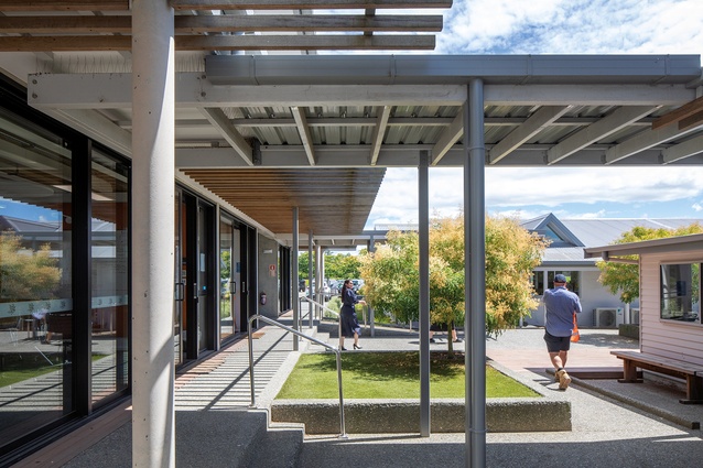 Verandahs allow movement around the compound during inclement weather.