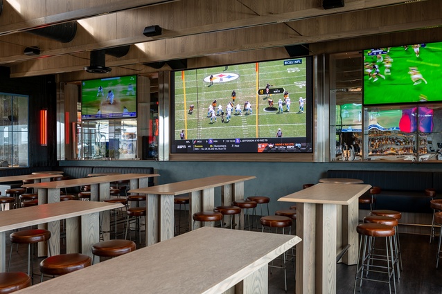 High-tech screens allow uninterrupted views of sports matches.