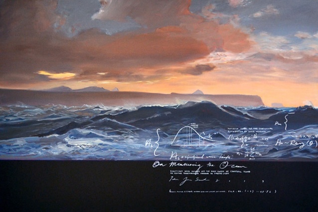 <em>On Measuring the Ocean</em> (2013) by Peter James Smith, oil on linen with hardwood stretchers, 1220 x 1830 mm.