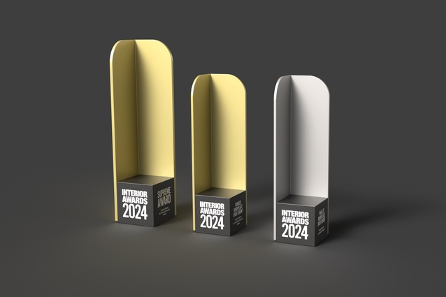 The new Interior Awards trophies was presented at this year’s Awards on
4 July. Pictured above is a render of the Supreme Award, category winner and category finalist trophies.