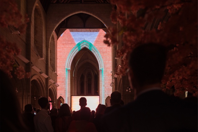 The evening featured an incredible motion-graphics light show from the team at MULK.