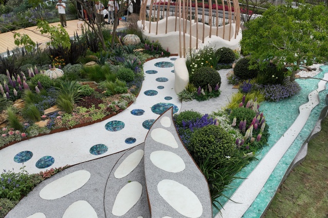 <em>Ocean’s Edge</em> by Jules Moore, winner of the gold and Best Feature Garden Awards at the Shenzhen Greater Bay Area Flower Show.