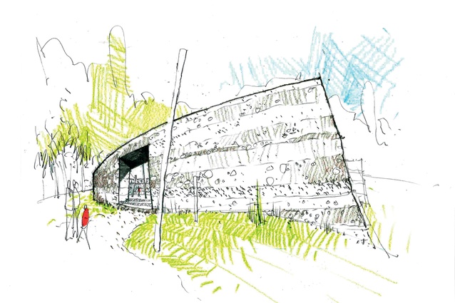 Concept sketch of Rore Kāhu by Cheshire Architects.