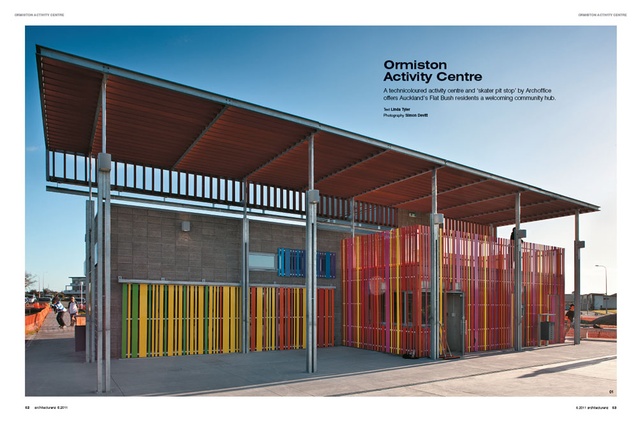 Ormiston Activity Centre featured in Architecture NZ magazine.