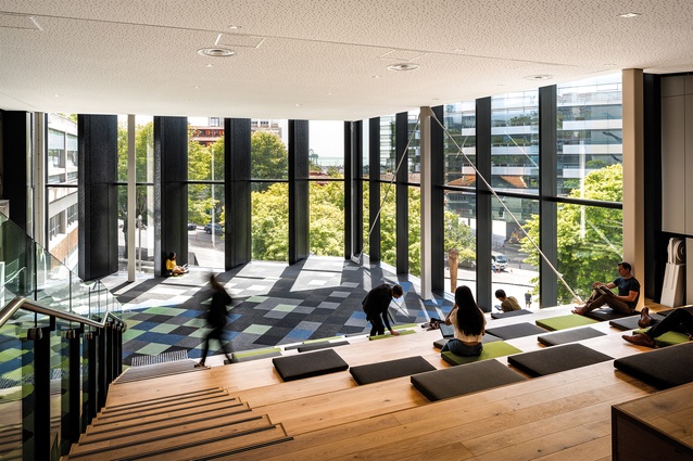 The spectacular informal learning space with views for 300 students.