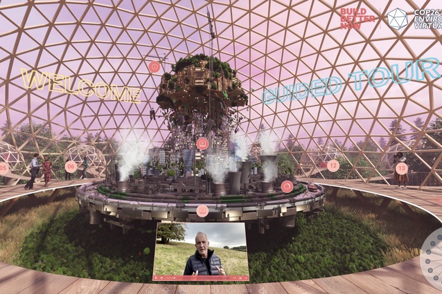 The <em>Build Better Now</em> Built Environment Virtual Pavilion at COP26, within which Context Architects’ Ngā Kāinga Anamata or ‘Homes of the Future’ project is featured.