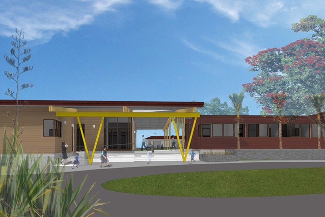 An artists impression of the finished building. 