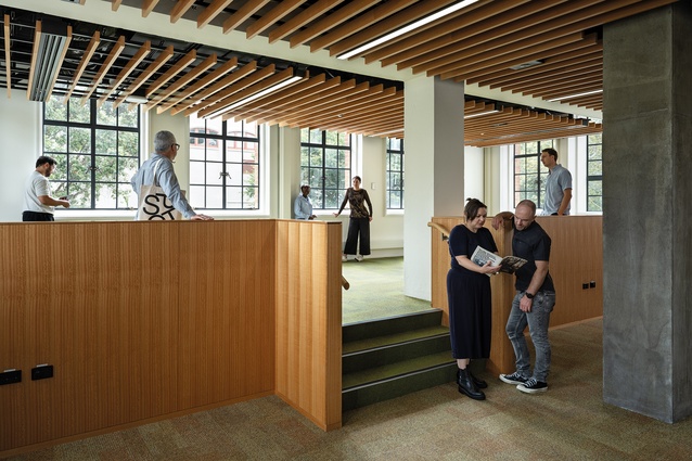 Colour-coded flooring identifies the complex’s different zones