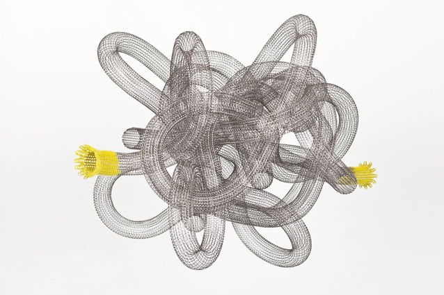 <em>Space Knot</em>, 2011; kinetic hanging sculpture by Kevin Osmond.
