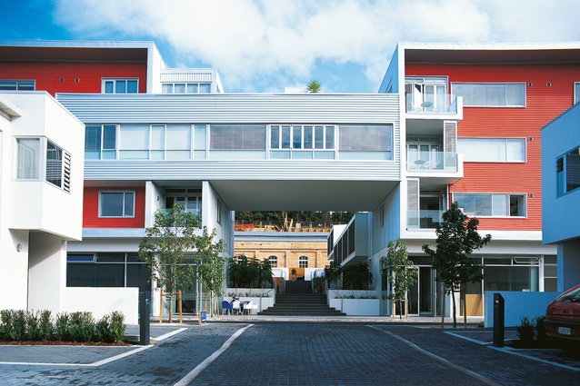 Beaumont Quarter (2006) is a mixed-use development on a former gasworks site near Auckland’s Victoria Park.