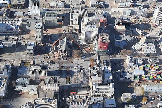 Aerial view of Central Christchurch.