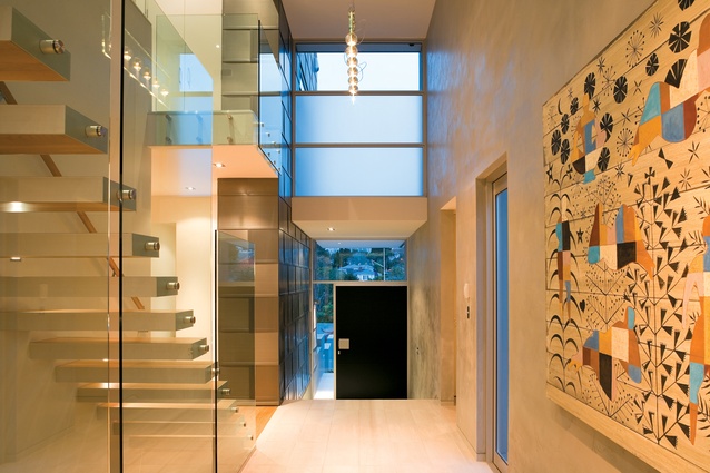 Looking along the gallery to the entry of Godward Guthrie’s Remuera house.