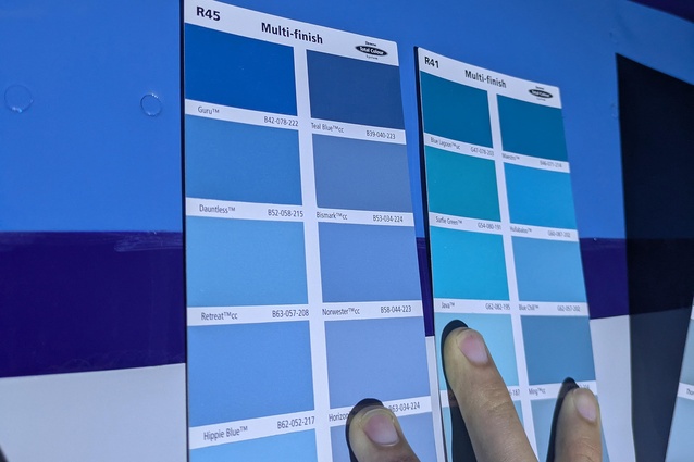 The staff at MOTAT kindly helped Ben match the exact colour of the historic plane: Short Solent Aranui.