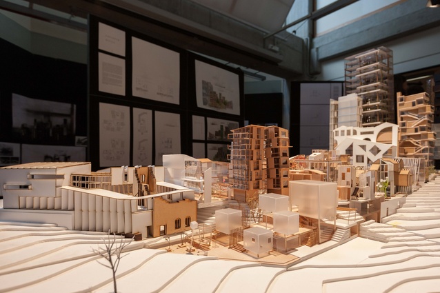 Models on display at the University of Auckland architecture students’ exhibition, Design Studio in Action.