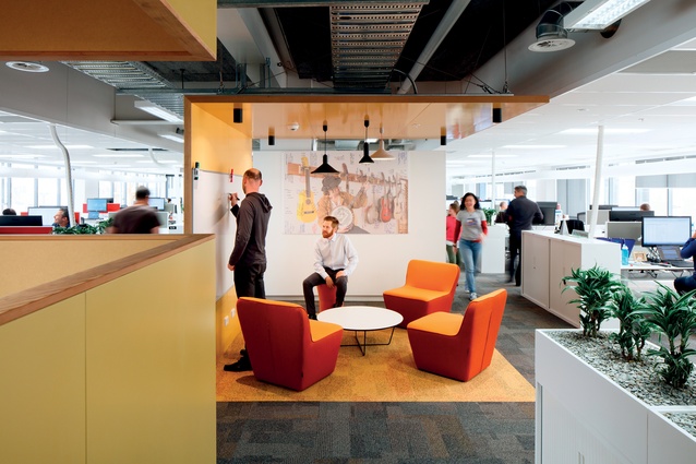 Informal meeting areas are found throughout the building, encouraging collaboration. 