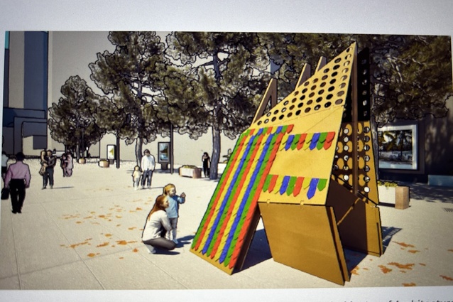 Mawhitiwhiti: Jumping From Feathers to Leaves by Dirk Encela, Yusef Patel, Gina Hochstein, Carl Salas and Vaughan Shepherd, with supporting team Rong Tian, Ranudi Samaratunge, Youlin Qi and Harry Gobbie.