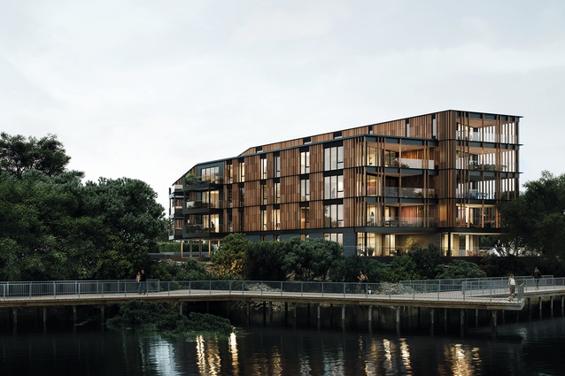 Currently under construction, Jimmy’s Point is a five-level residential development, located on a prime site within the Hobsonville Point headland, overlooking the Waitematā Harbour.