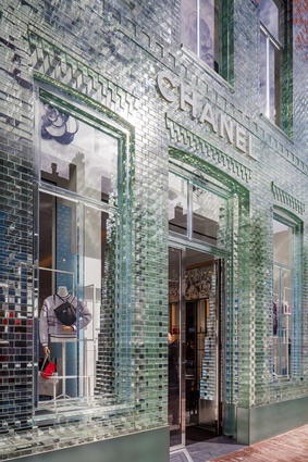 Crystal Houses Amsterdam by MVRDV. In a world-first, this innovative façade features transparent glass bricks, to better suit the building's use as a Chanel boutique.