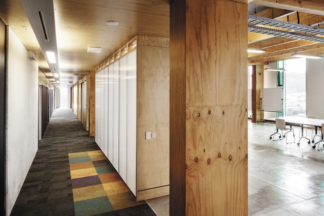 The main circulation corridor opens directly 
onto the flexible studio.