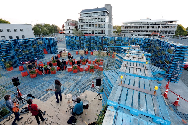 About 300 volunteers gave around 3,000 volunteer hours to construct the Gap Filler Pallet Pavilion – inspiration for the new development model. 