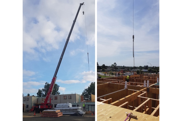 Tallwood's Housing New Zealand project in Mangere – a rental complex of 66 apartments – using the same three-level walk-up typology as Hobsonville is on track to be completed in nine months.