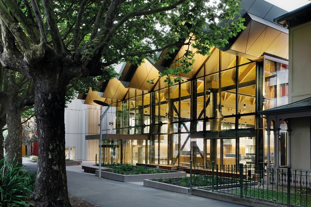 The atrium provides an improved sense of street front as well as a much-needed social space and heart for the faculty.