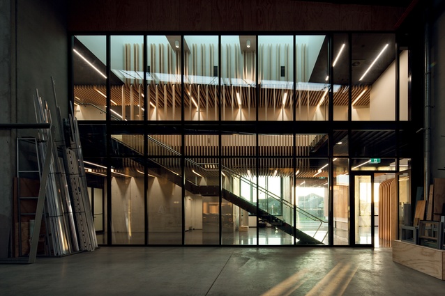 The inter-connectivity between the workshop spaces and the office spaces creates a sense of unity within the building.
