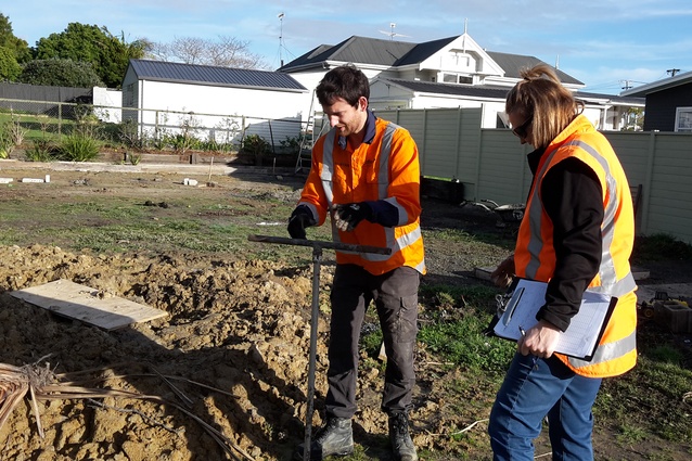 Coffey undertaking soil testing on site to determine soil types and strengths for the structural engineers.