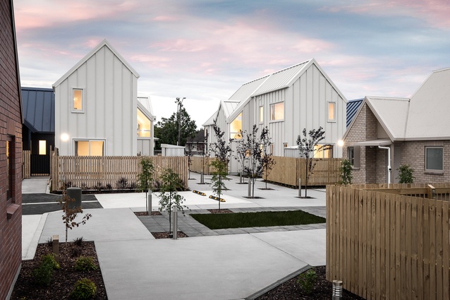34th Dulux Colour Awards Grand Prix New Zealand winner and commendation in the Commercial and Multi-Residential Exterior category: Social Housing Development by Rohan Collett Architects.