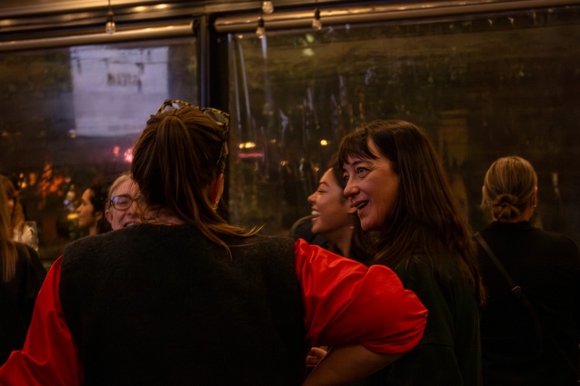 Guests enjoying the Women in Urbanism and Architecture + Women’s collaborative Weaving Connections event. 