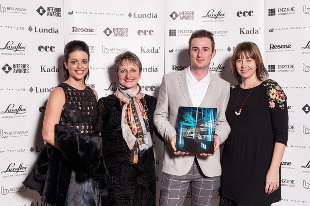 From left to right: Hayley-Anne Brown (Lou Brown Design), and Karen Hatton, Michael Wingham and Chrissy Dropich (James Dunlop Textiles).