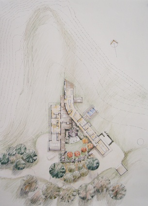 Sketch design of Otamarakau farmhouse designed by Claire Natusch for her parents.