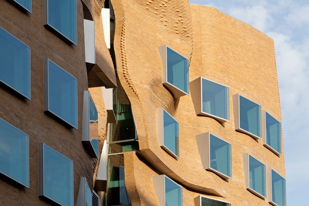 The eastern elevation of Gehry's Dr Chau Chak WIng building is a homage to Sydney sandstone - in brick.
