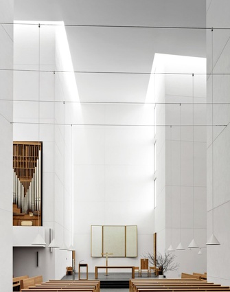 Interiors category: Photographer: Fabrice Fouillet. Building: Jesus Church, San Sebastian, Spain. Architect: Rafael Moneo.