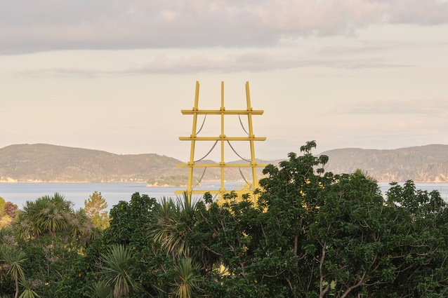 Resene Total Colour Landscape Tone-e Award winner, Yellow Post, Brick Bay by Elliot Western, Oliver Prisk, Andre Vachias, Henry Mabin and George Culling