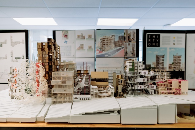 The iterative Ch-ch-ch-ch-changes model in situ in the studio at the University of Auckland's School of Architecture and Planning.