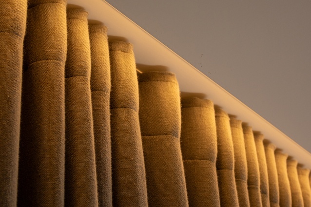 Poetic detail: hidden lighting emphasises texture in Lancaster’s curtains.