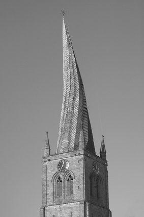Church spire, Chesterfield, England, 2011.