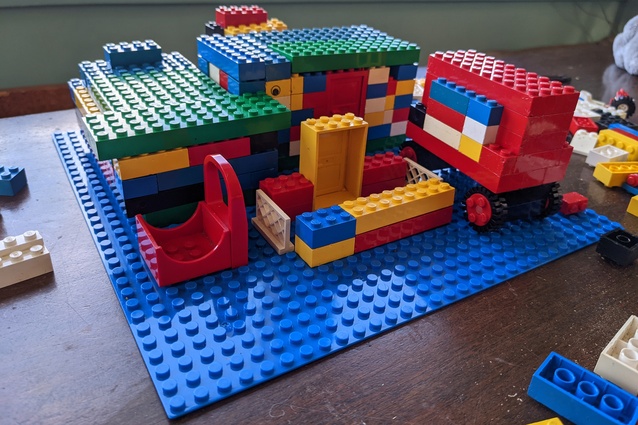 Finalist: Abby (age 5) – "I made a house. It's for Grandma and Grandpa and Dad." Made from Lego.