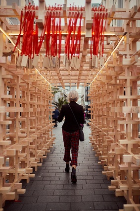 Rosemary Li's Installation <em>#hashtag Wish Tree</em>. From Urban Art Village 2020.