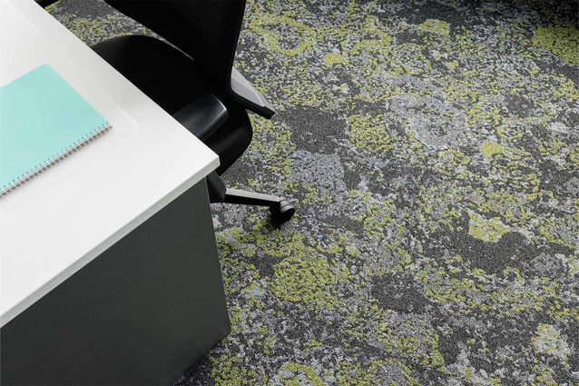 The Lichen Collection's organic motifs and colour palette bring a sense of wellbeing into workplaces.