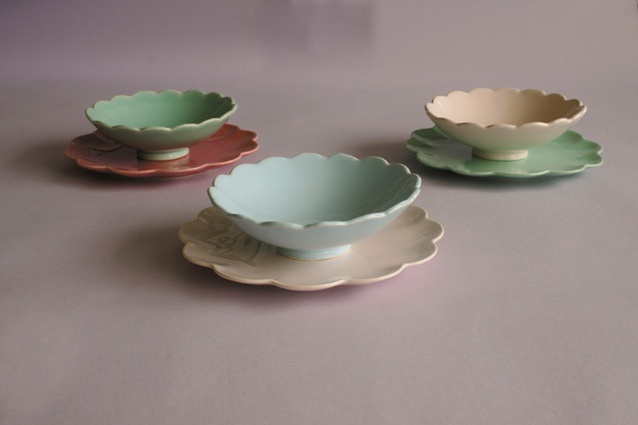 Rachel Carley lotus bowls and petal side plates.