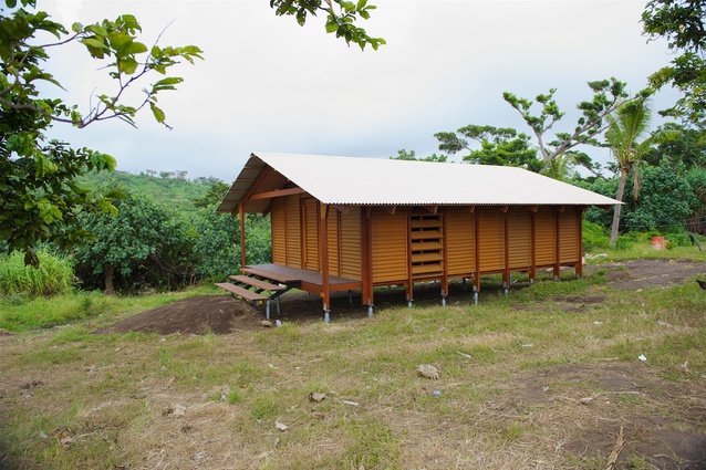 A Nev House, designed by Ken McBryde, for remote communities on cyclone-ravaged Tanna Island in Vanuatu.