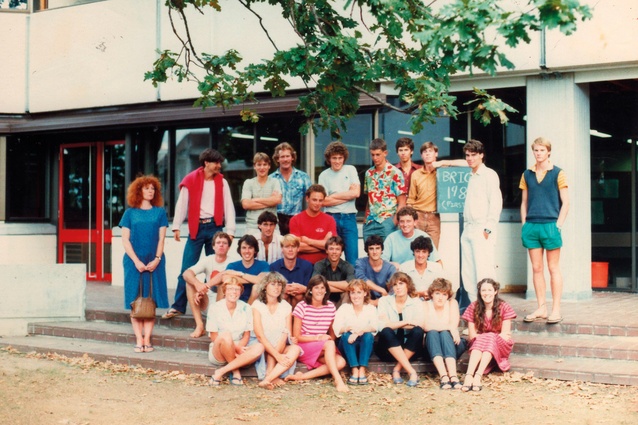 University of Auckland School of Architecture’s Brick Studio in 1983: standing to the left is Sarah Treadwell, the university’s first woman full-time academic.