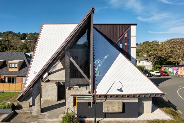 A birdseye view of the south elevation.