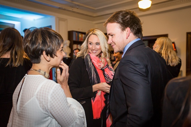 Parul Sheopuri (AGM Publishing) with Ashleigh Porter and Ben Hurrell (BCI Media).