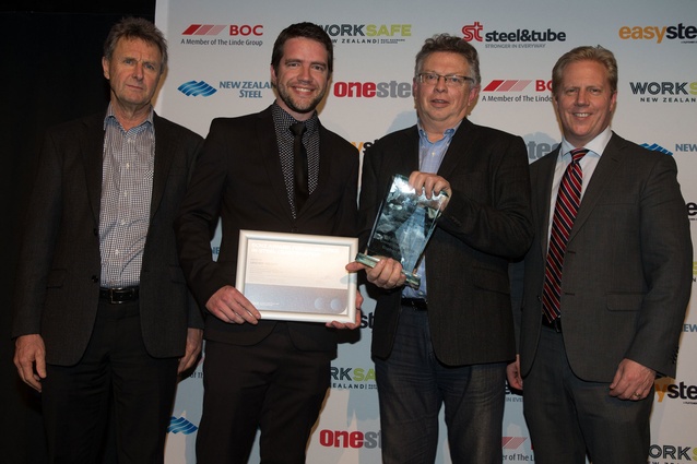 SCNZ Under $500k category won by PFS Engineering – Mike Sullivan, Laurence Brown, Graham McKelvey, Hon. Todd McClay.