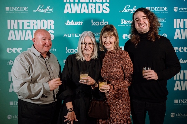 Keri Cunliffe (Third from left; Warren and Mahoney) – finalist in the Emerging Design Professional category – with her whānau.